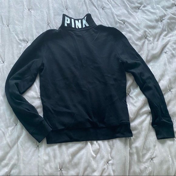 Pink Black Half Zip Sweatshirt - Picture 2 of 2